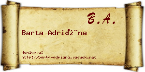 Barta Adriána névjegykártya