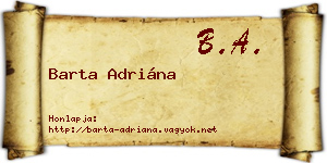 Barta Adriána névjegykártya
