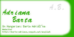 adriana barta business card